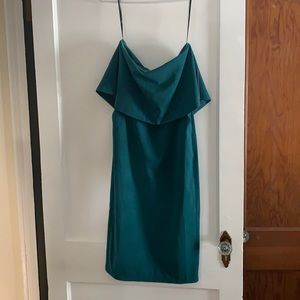 Lulus Emerald Green Strapless Midi Dress NWT